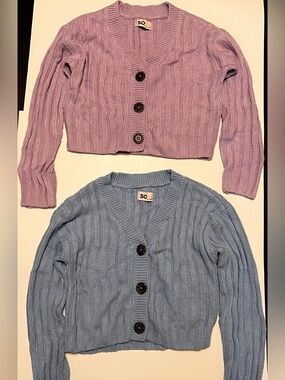 SO Lavender Ribbed Crew Neck Sweaters size Small 10-12